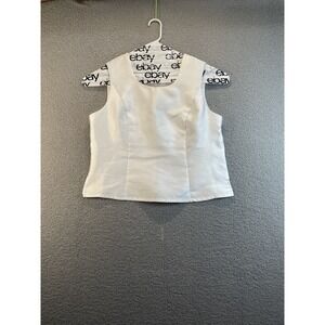 Lily & Taylor Womens White  Scoop Neck Pullover Tank Top‎ 12